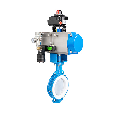 气动衬氟对夹式蝶阀